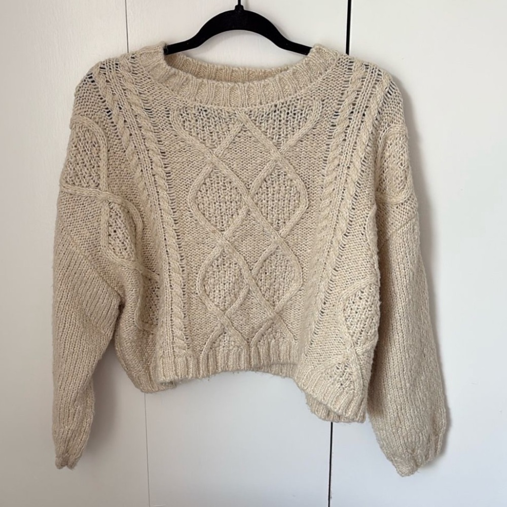 Billabong Cream Cable Knit Sweater